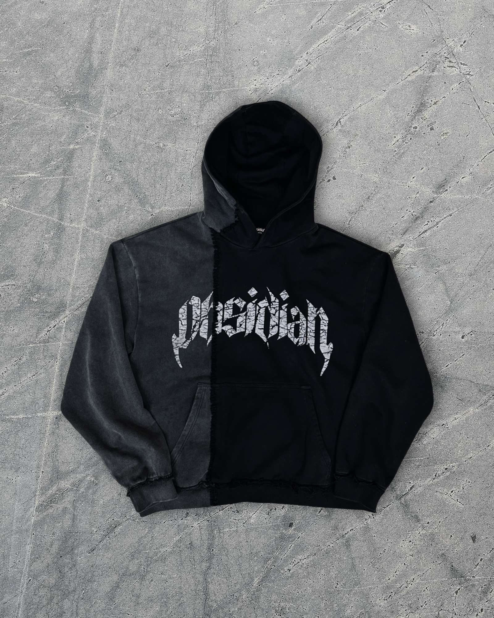 Obsidian Split Hoodie – Black/Grey