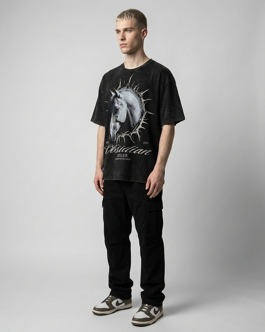 Obsidian Ascend Tee - Washed Black