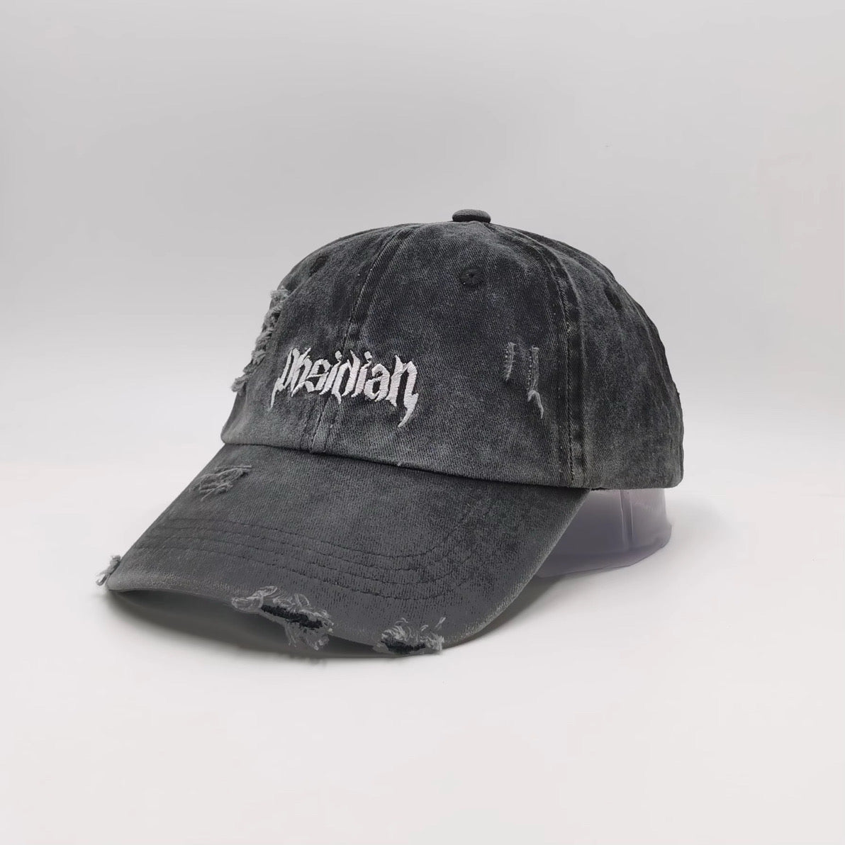Obsidian Distressed Cap – Black