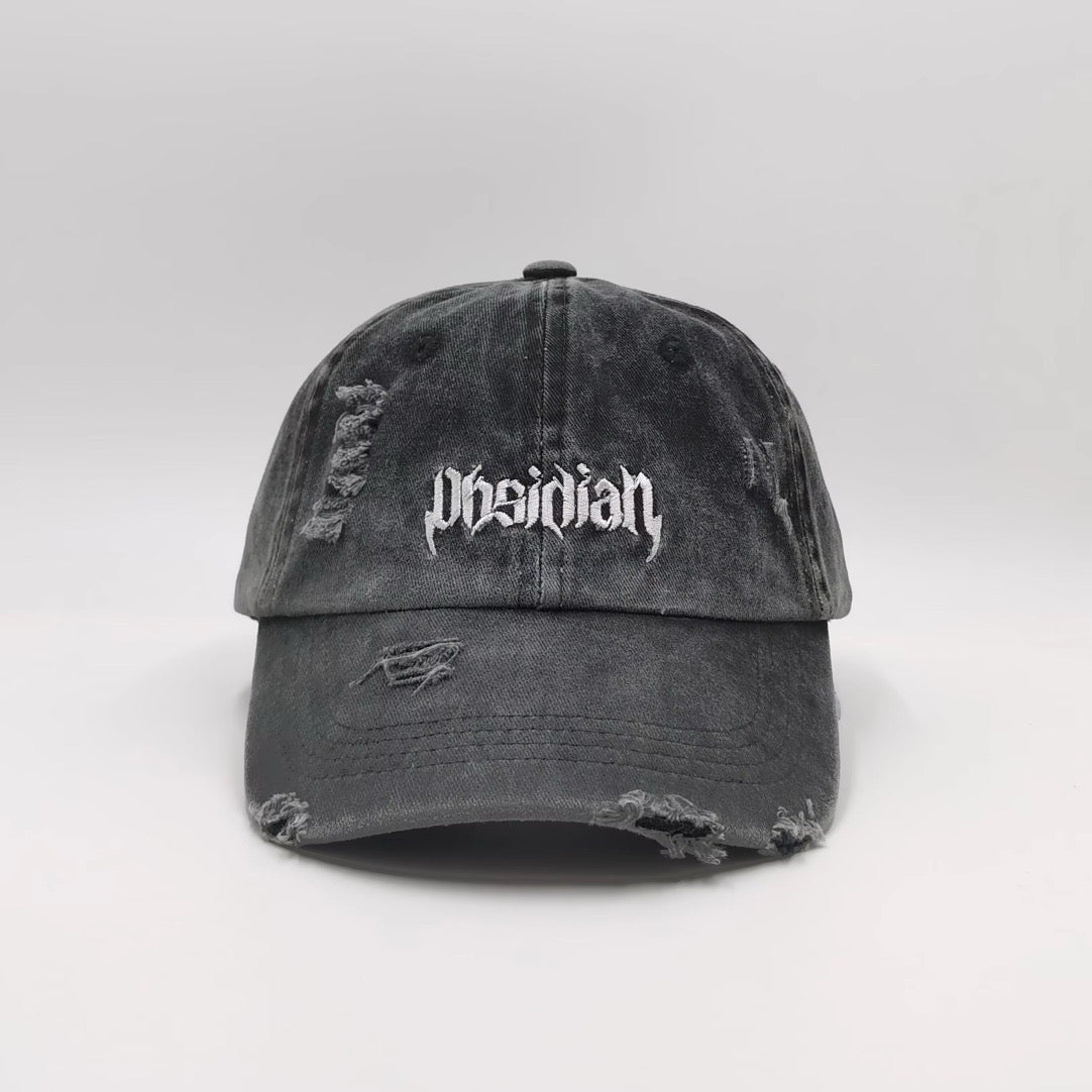 Obsidian Distressed Cap – Black