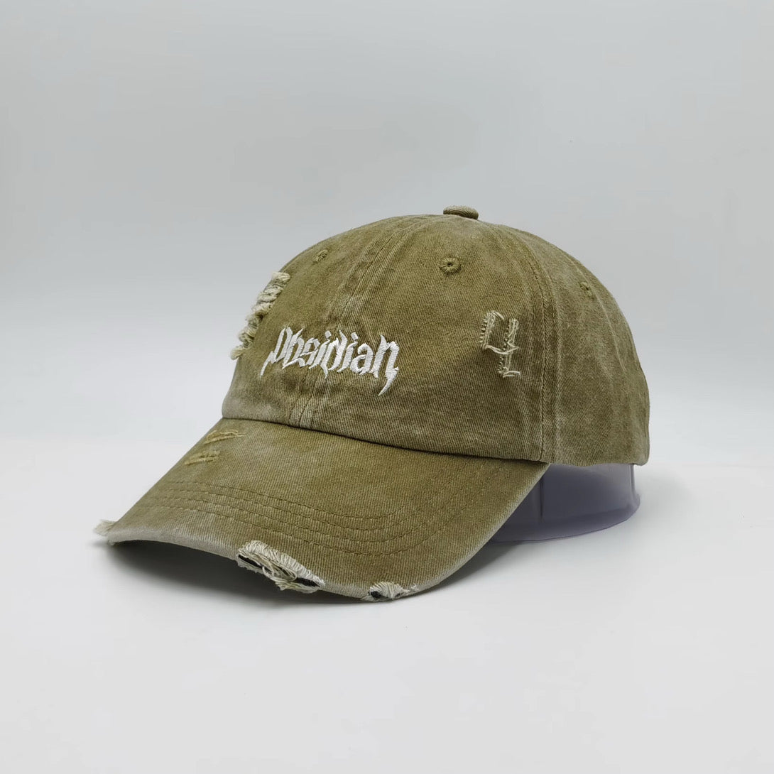 Obsidian Distressed Cap – Khaki