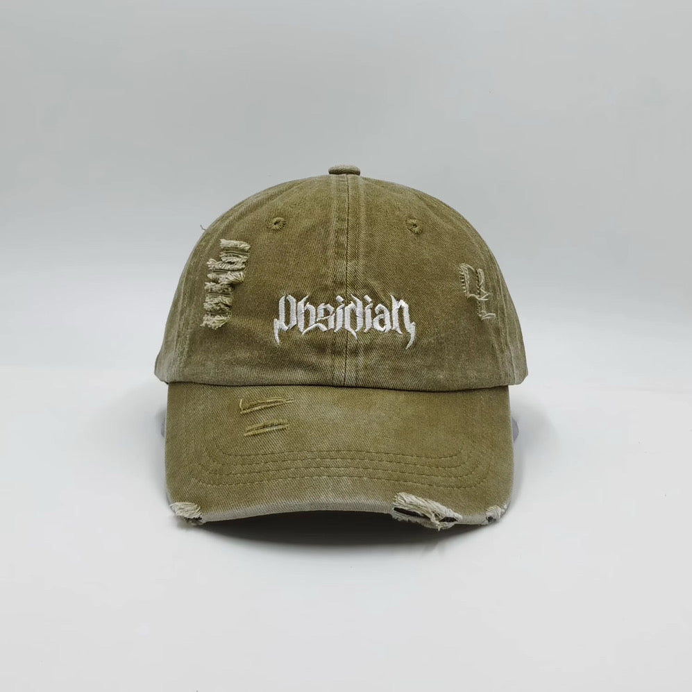Obsidian Distressed Cap – Khaki