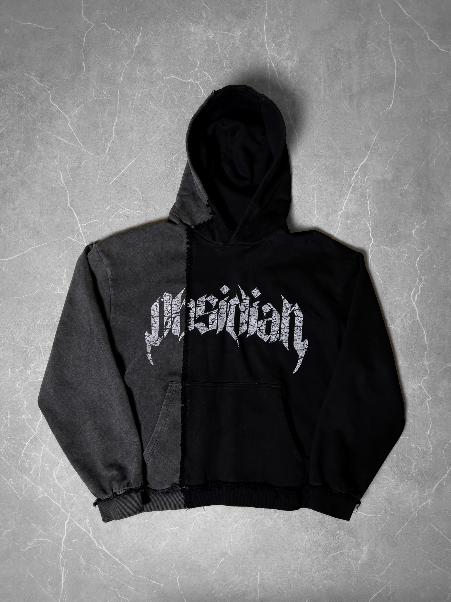 Obsidian Split Hoodie – Black/Grey