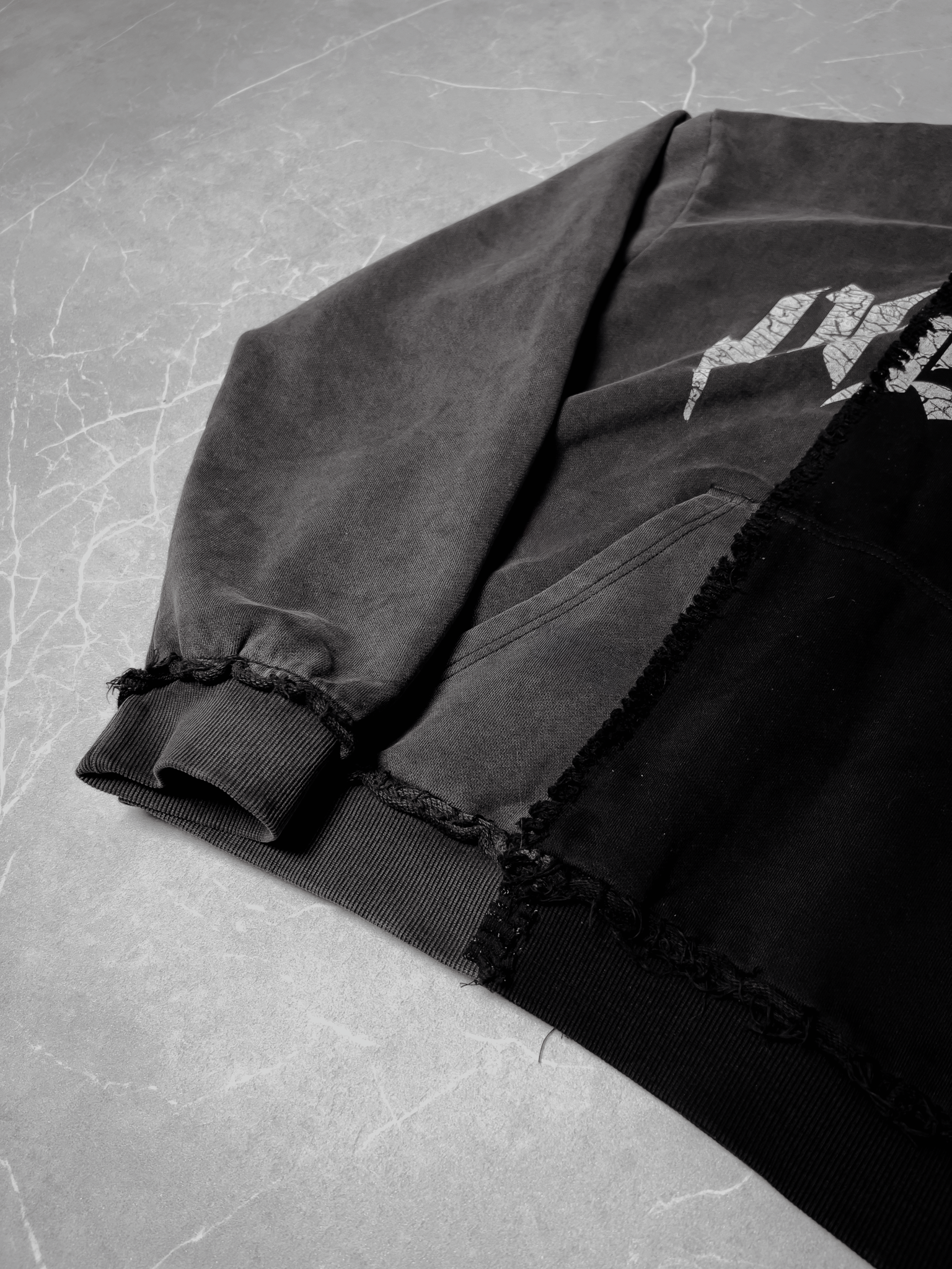 Obsidian Split Hoodie – Black/Grey