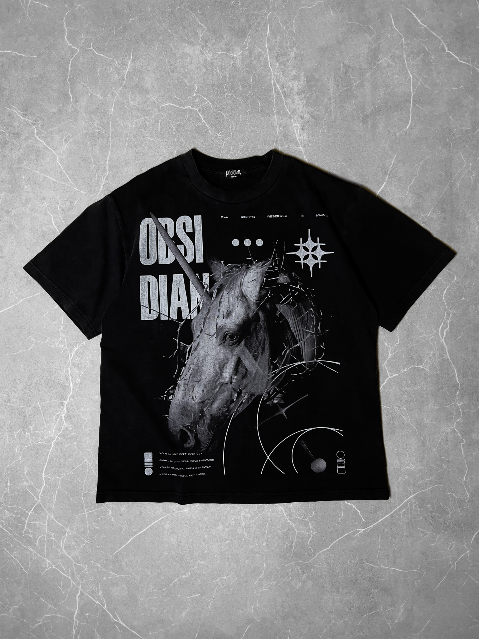 Obsidian Requiem Tee - Washed Black