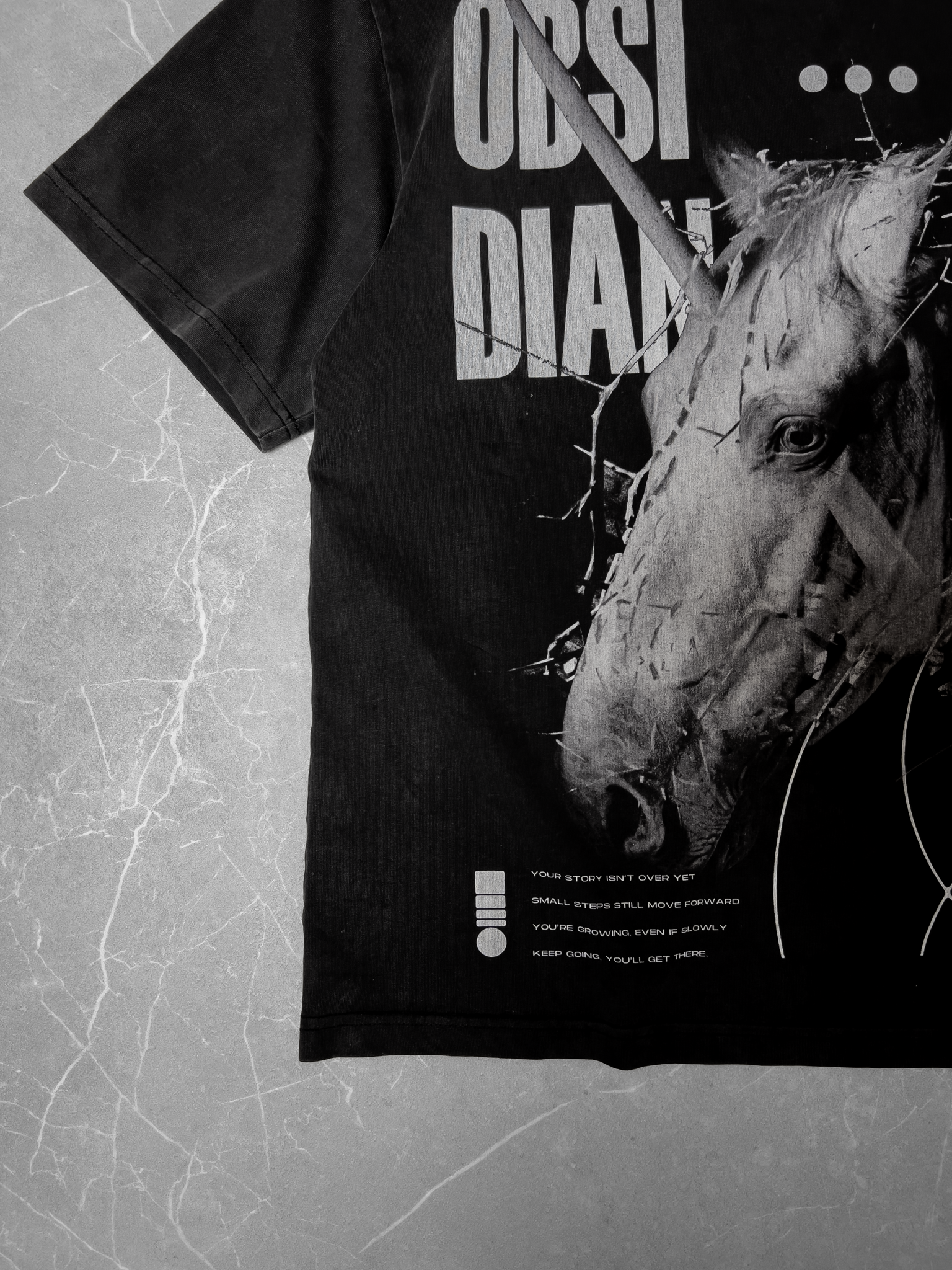 Obsidian Requiem Tee - Washed Black