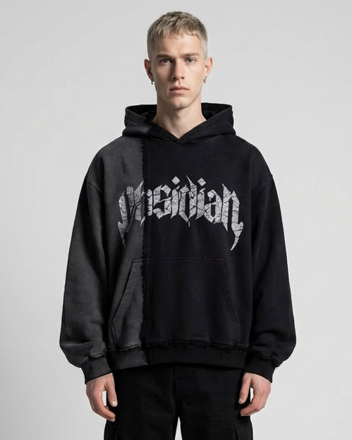 Obsidian Split Hoodie – Black/Grey