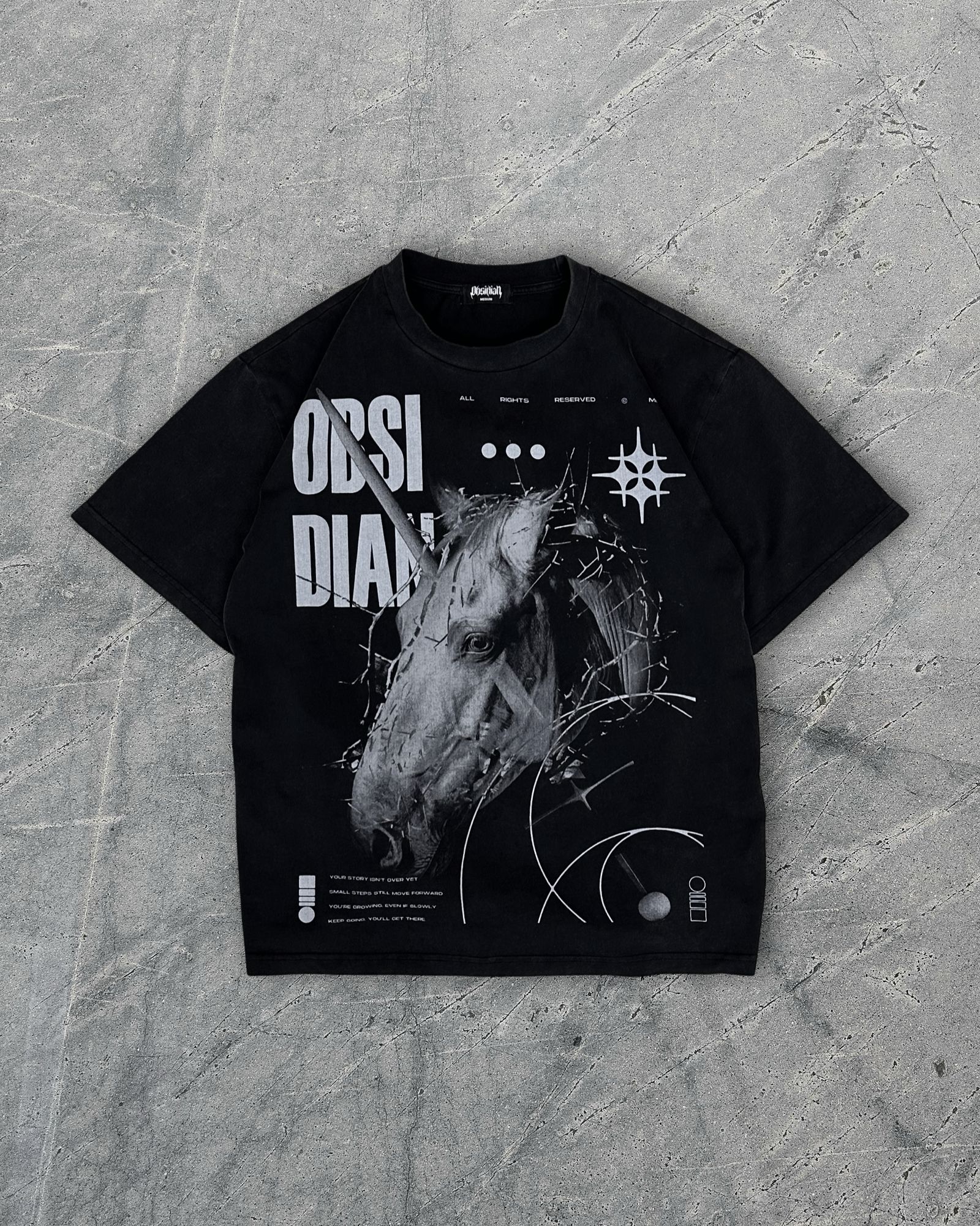 Obsidian Requiem Tee - Washed Black